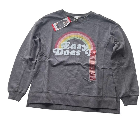 Wildfox Statement sweatshirt Charcoal Gray Easy Does It Graphic - Picture 2 of 9
